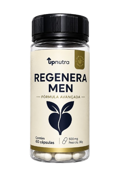 Produto Regenera Men flutuando na vertical